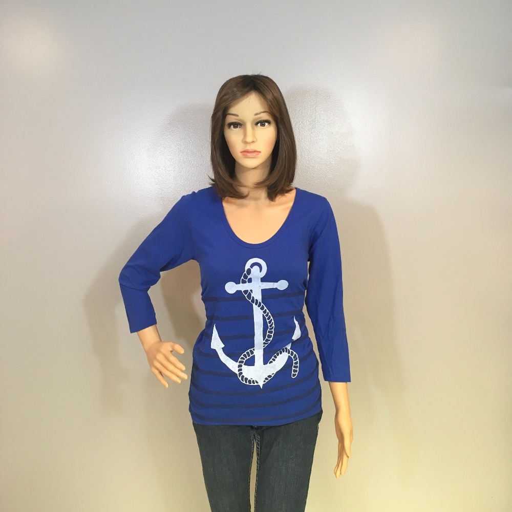 Anchors Away Nautical Scoop Neck Tee